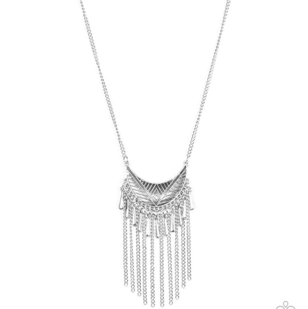 Paparazzi Happy Is The Huntress Silver Necklace